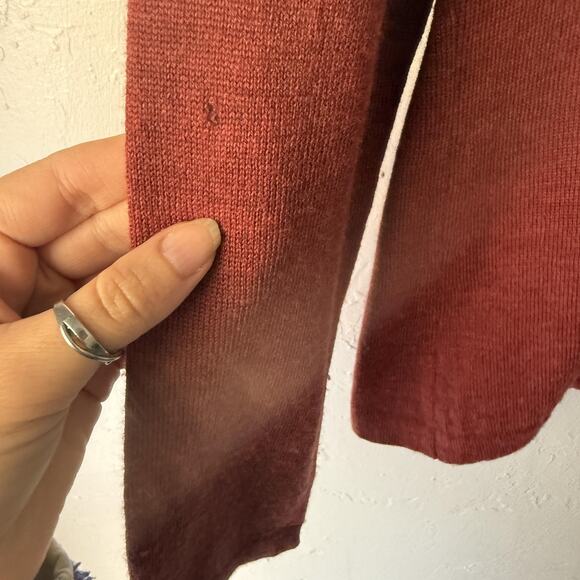 Linea Donna Sweater Vintage Large Red V Neck Pullover Merino Wool Made Italy - Picture 6 of 9